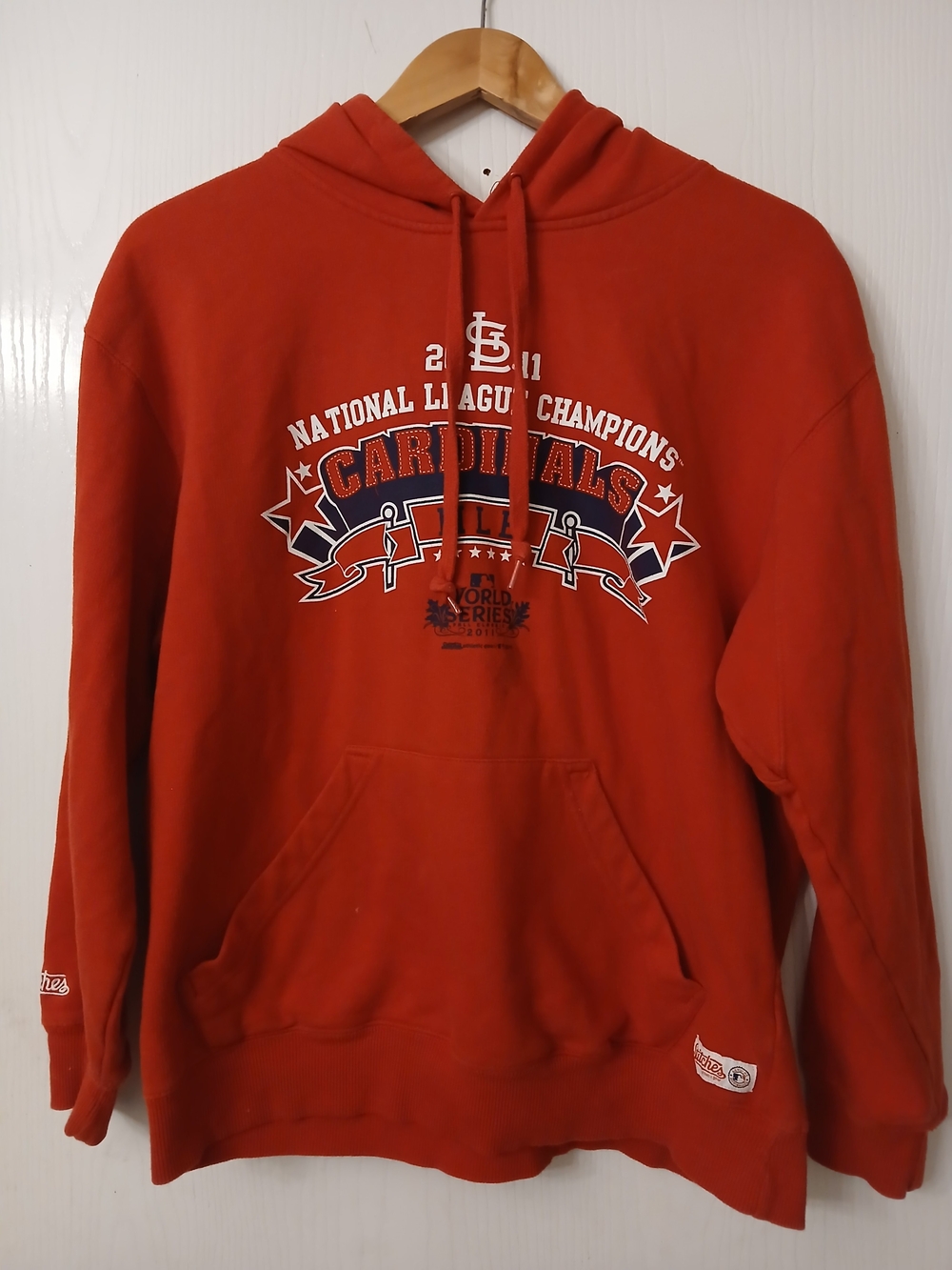 Stitches Red Cardinals Championship Crewneck Hoodie